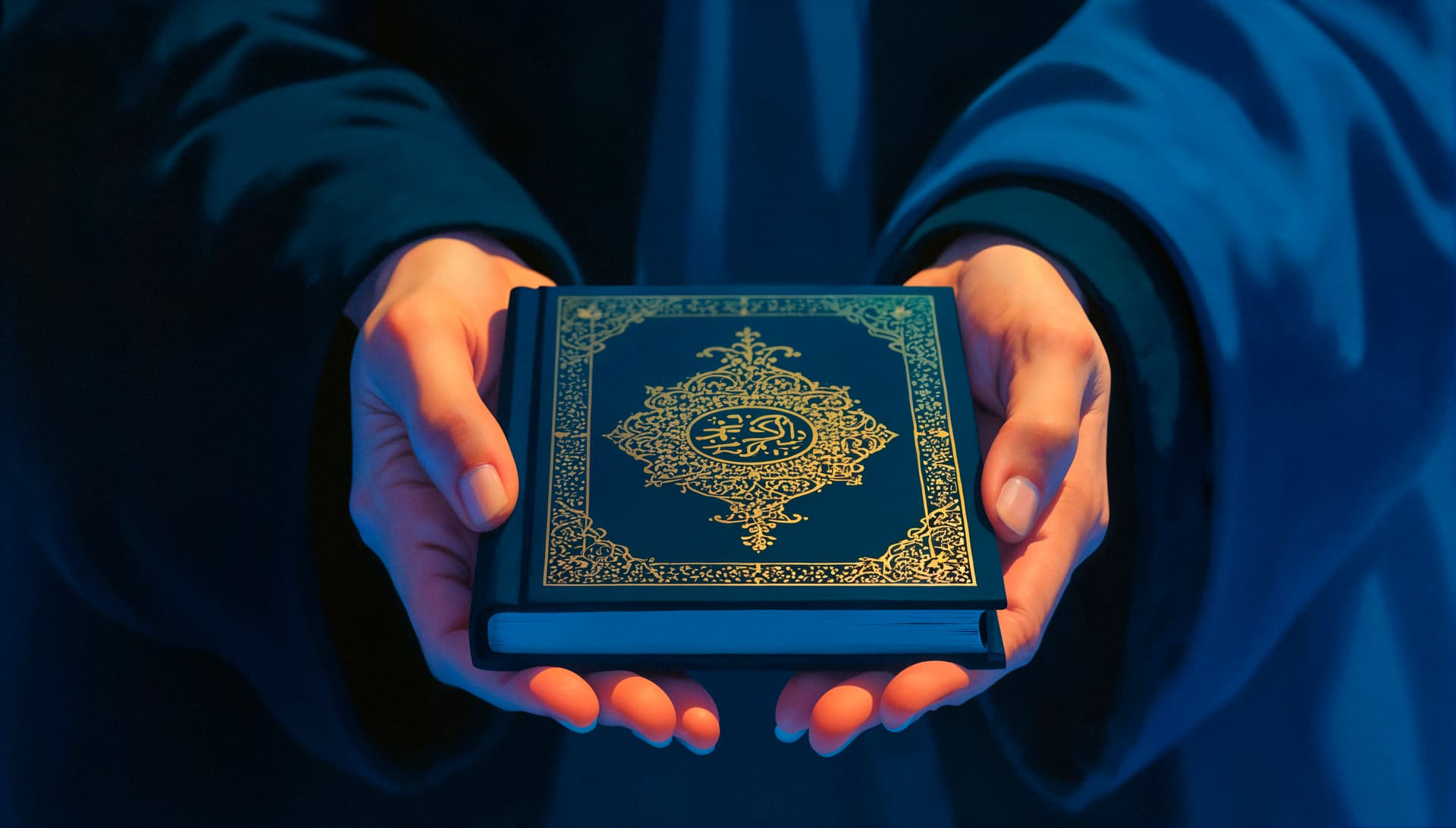 Student learning Quran online